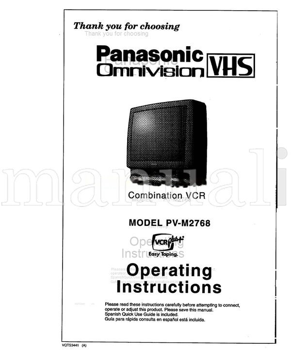 Panasonic PV-M2768 VQTS3441 (32 pages) TV Operating Manual