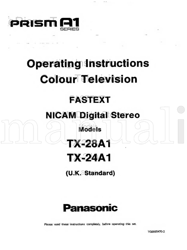 Panasonic TX-28A1 TX-24A1 TQB8E0470-2 (27 pages) TV Operating Manual