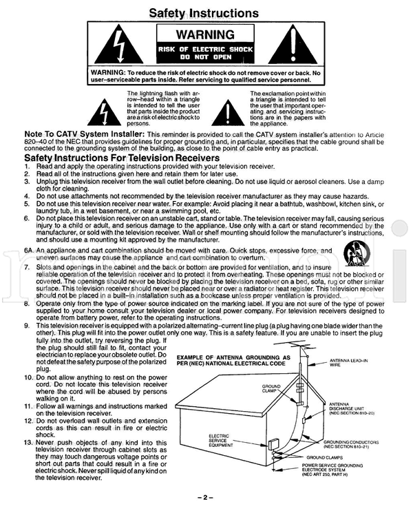 Panasonic PT-46G41 PT-46G41C PT-51G41 PT-61G41 TQB2AA0105-2 (28 pages) TV Operating Manual