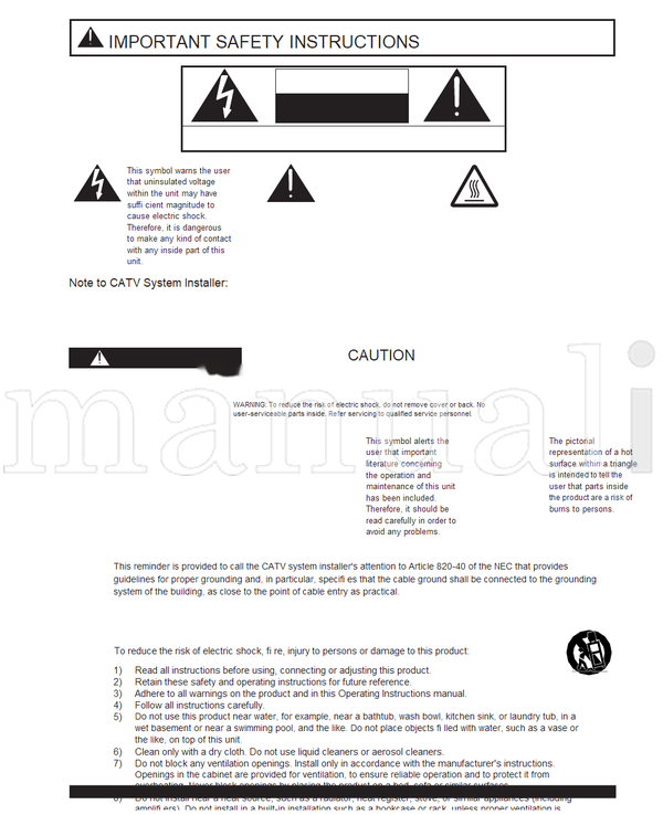 Panasonic PT-43LCX64 PT-50LCX64 PT-60LCX64 LSQT1031 (112 pages) TV Operating Manual