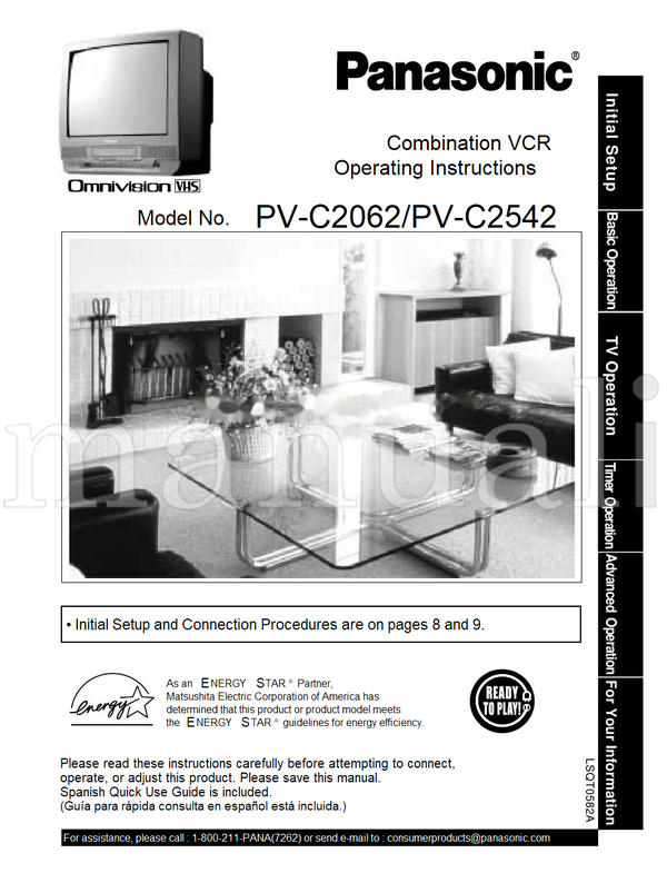 Panasonic PV-C2062 PV-C2542 (40 pages) TV Operating Manual