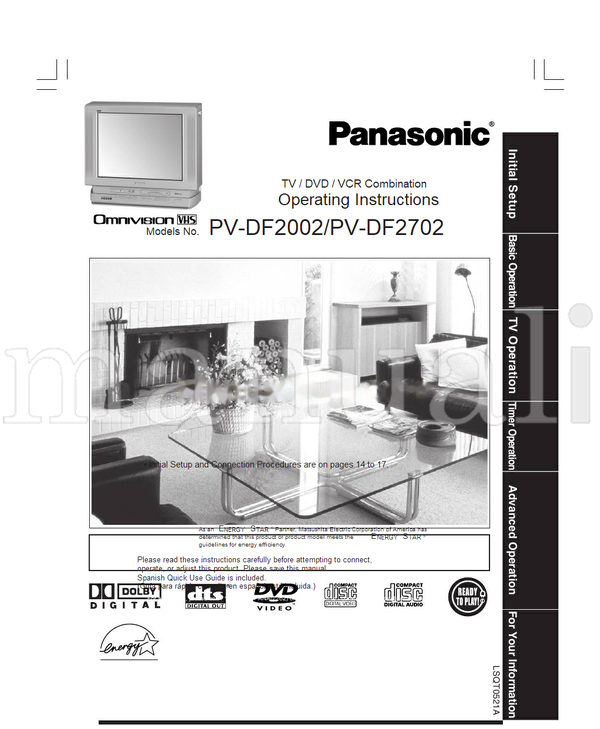 Panasonic PV-DF2002 PV-DF2702 (80 pages) TV Operating Manual