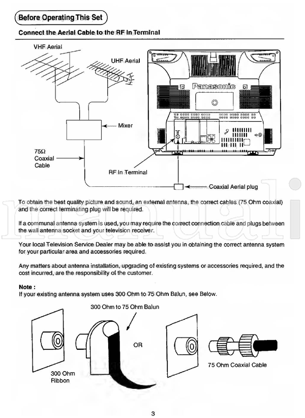 Panasonic TC-14Z88A TQB4G2307 (24 pages) TV Operating Manual