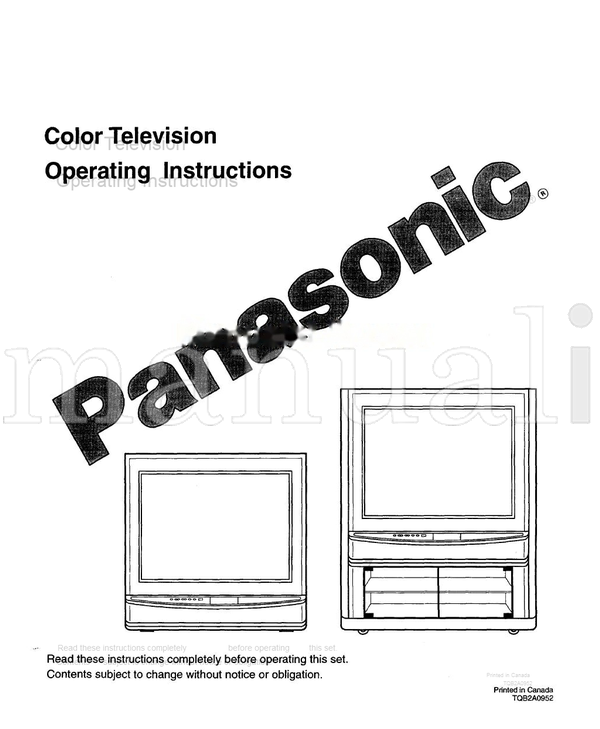 Panasonic TQB2A0952 (44 pages) TV Operating Manual
