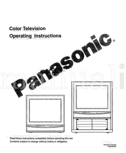 Panasonic TQB2A0952 (44 pages) TV Operating Manual