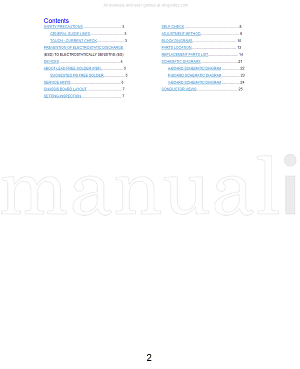 Panasonic 220-240V PAL-525 E2-E12 R6-R12 E21-E69 CAS1-S10 CAS11-S20 (28 pages) TV Service Manual