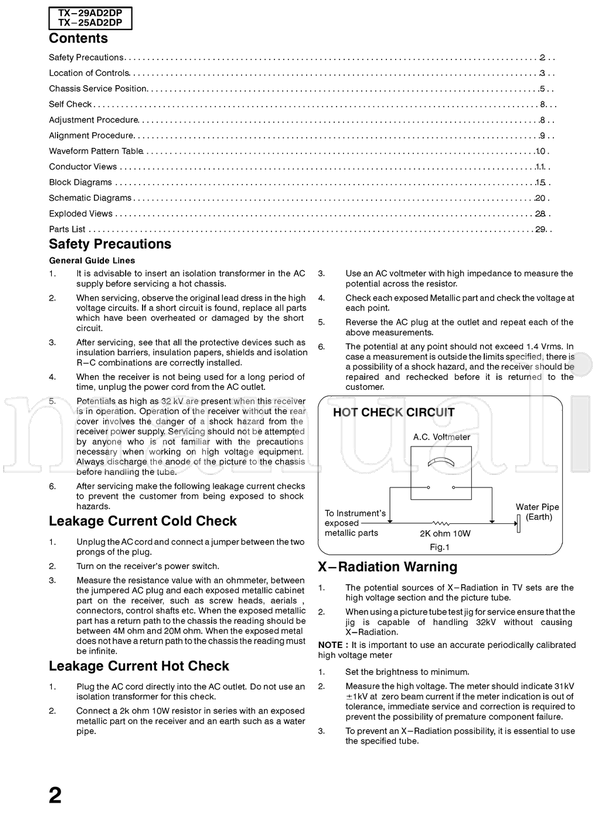 Panasonic TX-25AD2DP TX-29AD2DP (49 pages) TV Service Manual