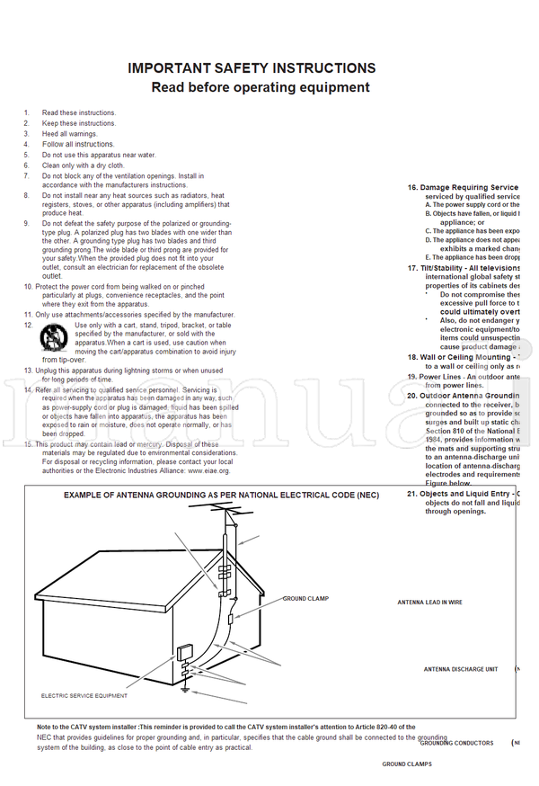 Philips 15 (21 pages) TV Operating Manual