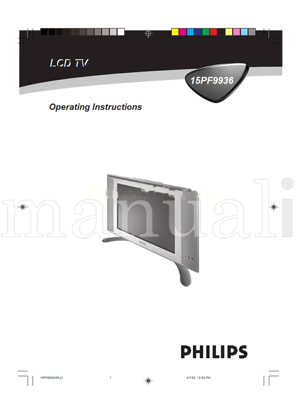Philips 15PF9936 (51 pages) TV Operating Manual