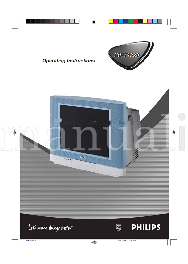 Philips 15PT1320 30361 (29 pages) TV Operating Manual