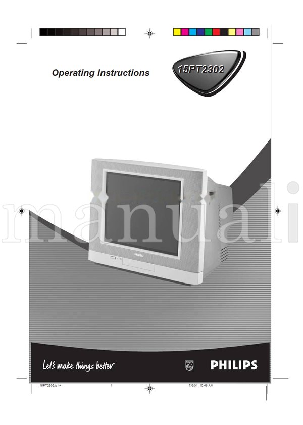 Philips 15PT2302 (35 pages) TV Operating Manual