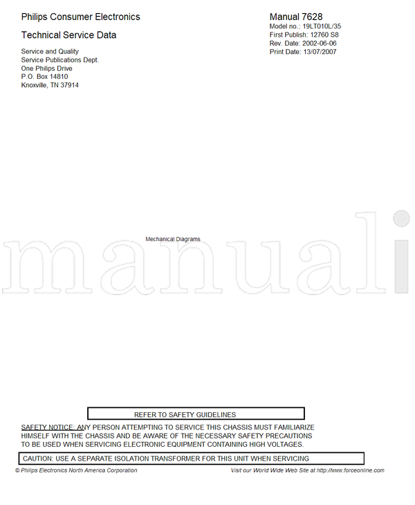 Philips 14810 37914 19LT010L 12760 (67 pages) TV Service Manual