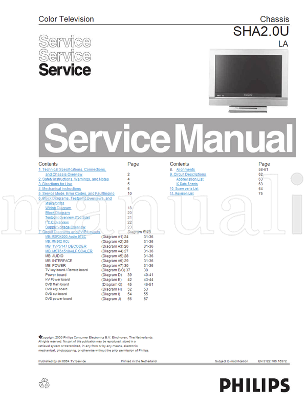 Philips MSP3420G MM502 MBP5147 MST61510A 16372 (75 pages) TV Service Manual