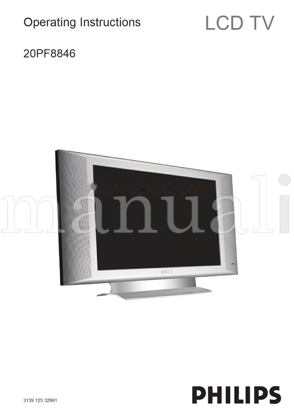 Philips 20PF8846 32991 (24 pages) TV Operating Manual