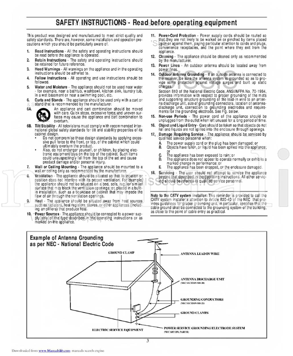 Philips 20PT30B1 (40 pages) TV Operating Manual