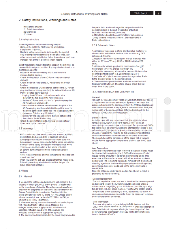 Philips 20TA1000 50010 (78 pages) TV Service Manual