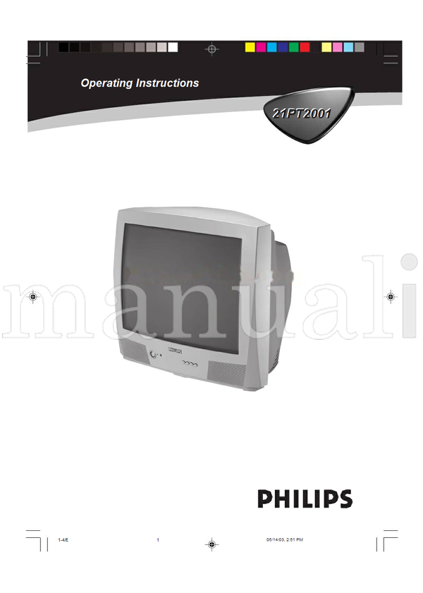 Philips 21PT2001 (29 pages) TV Operating Manual