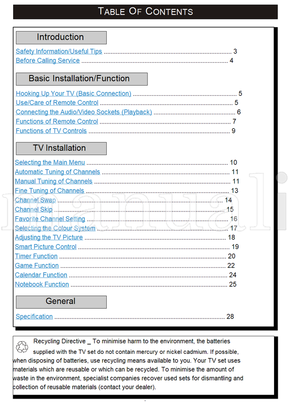 Philips 14PT2110 21PT2110 (28 pages) TV Operating Manual