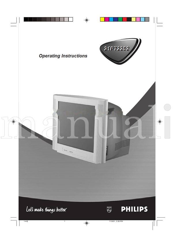 Philips 21PT2252 (37 pages) TV Operating Manual