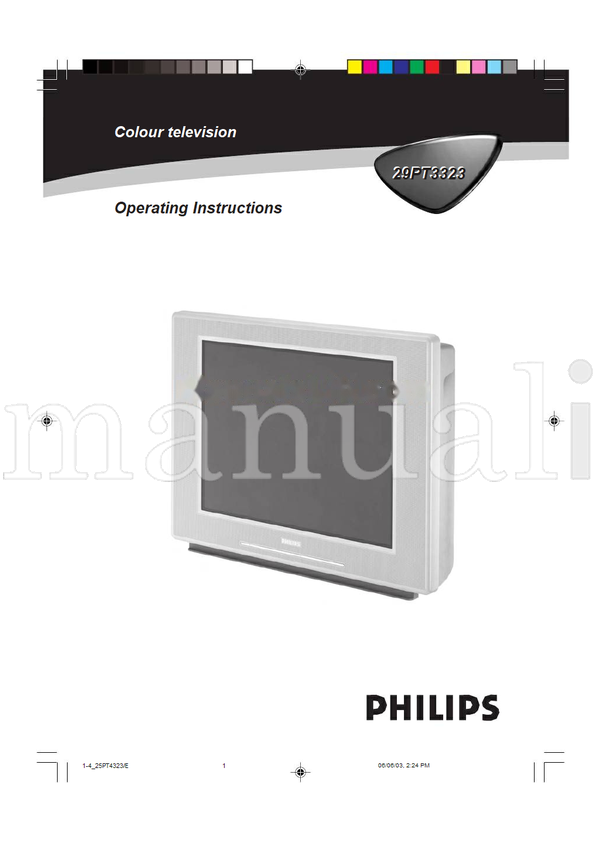 Philips 1-425PT4323 29PT3323 (29 pages) TV Operating Manual