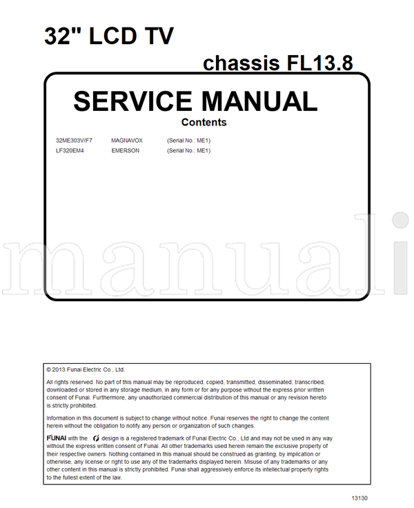 Philips 32ME303V LF320EM4 13130 (53 pages) TV Service Manual