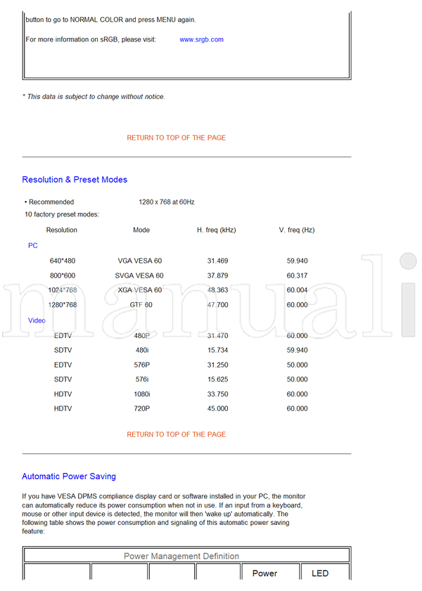 Philips 300WN5 RS232 58Hz-60Hz (17 pages) TV Operating Manual