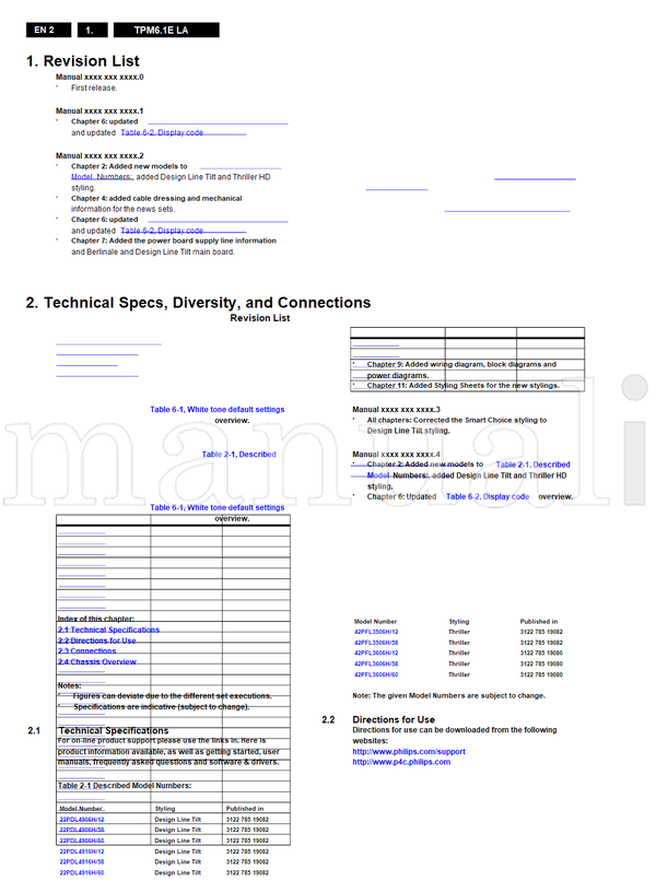 Philips xxPFL5606 xxPFL5306 xxPFL5406 715G4801 715G4802 715G4738 (159 pages) TV Service Manual