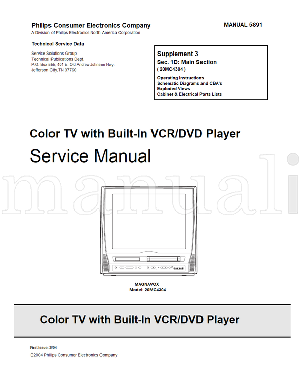 Philips 20MC4304 (316 pages) TV Service Manual