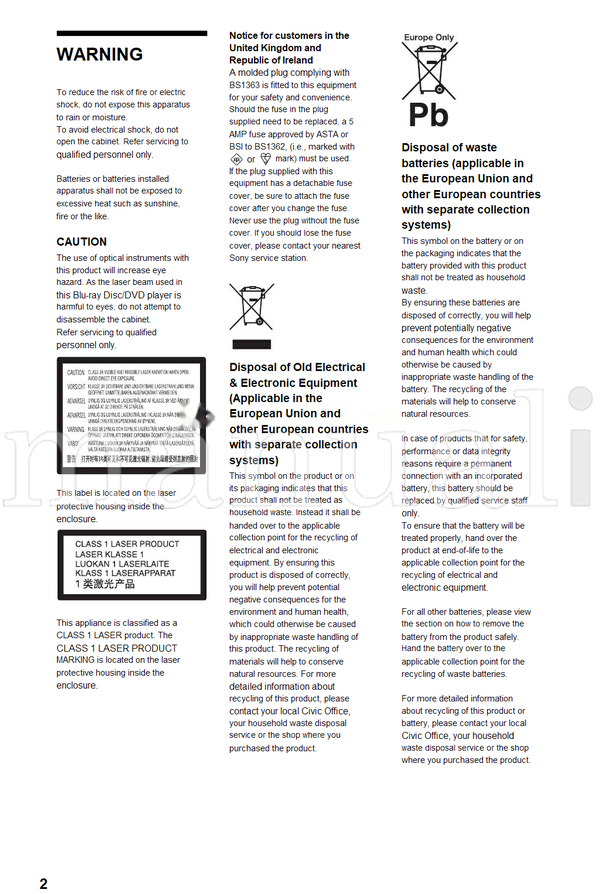 Sony BDP-S350 71 pages Blu-Ray DVD Player Operating Manual