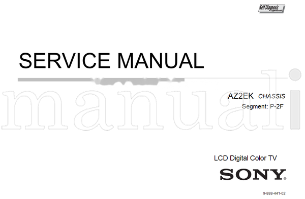Sony KDL-26 40BX320 AZ2EK 9-888-441-02 (35 pages) TV Service Manual