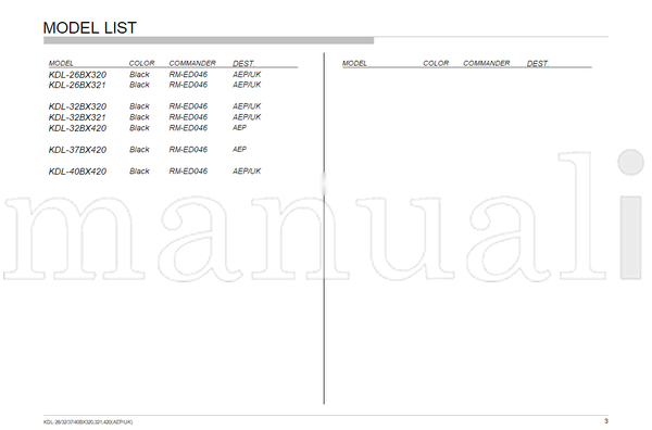 Sony KDL-26 40BX320 AZ2EK 9-888-441-02 (35 pages) TV Service Manual