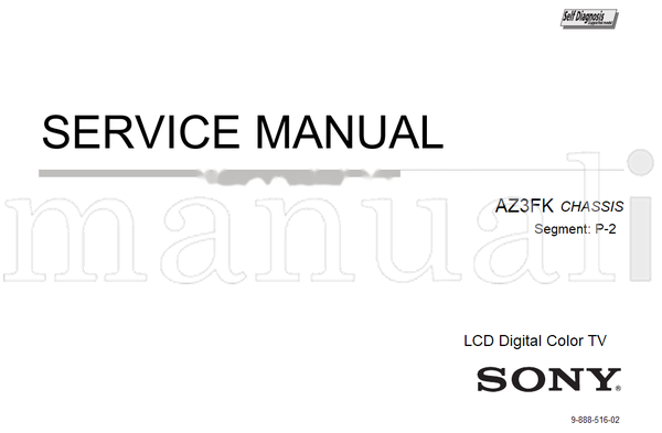 Sony AZ3FK 9-888-516-02 (29 pages) TV Service Manual