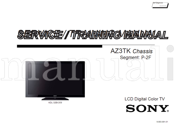 Sony AZ3TK 9-883-891-01 (42 pages) TV Service Manual