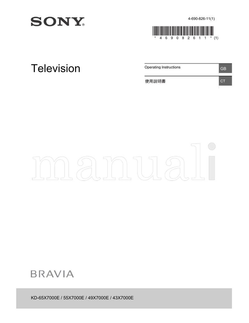 Sony KD-65X7000E 55X7000E 49X7000E 43X7000E (84 pages) TV Operating Manual