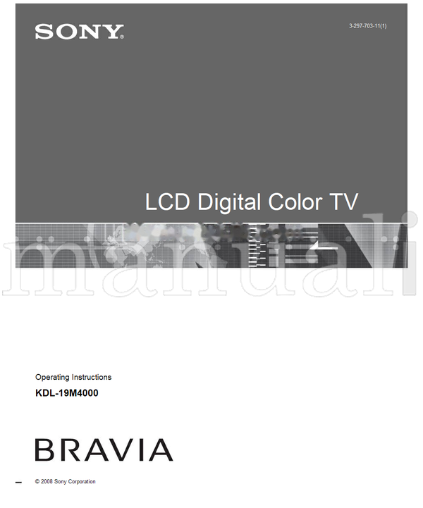 Sony KDL-19M4000 (44 pages) TV Operating Manual