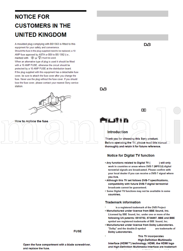 Sony KDL-20S2030 KDL-20S2020 KDL-20S2000 (36 pages) TV Operating Manual