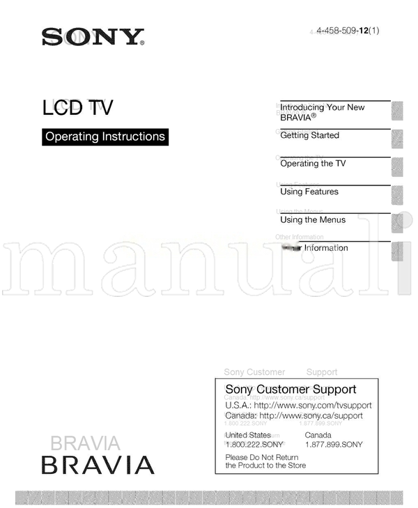 Sony Bravia KDL32R453A (68 pages) TV Operating Manual
