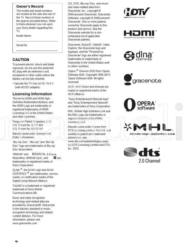 Sony KDL-32W650A (44 pages) TV Operating Manual