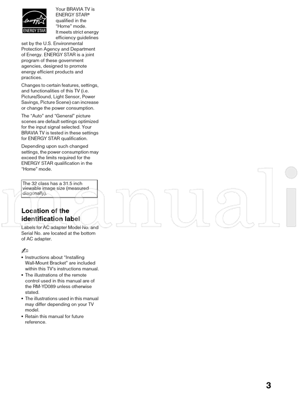 Sony KDL-32W650A (44 pages) TV Operating Manual