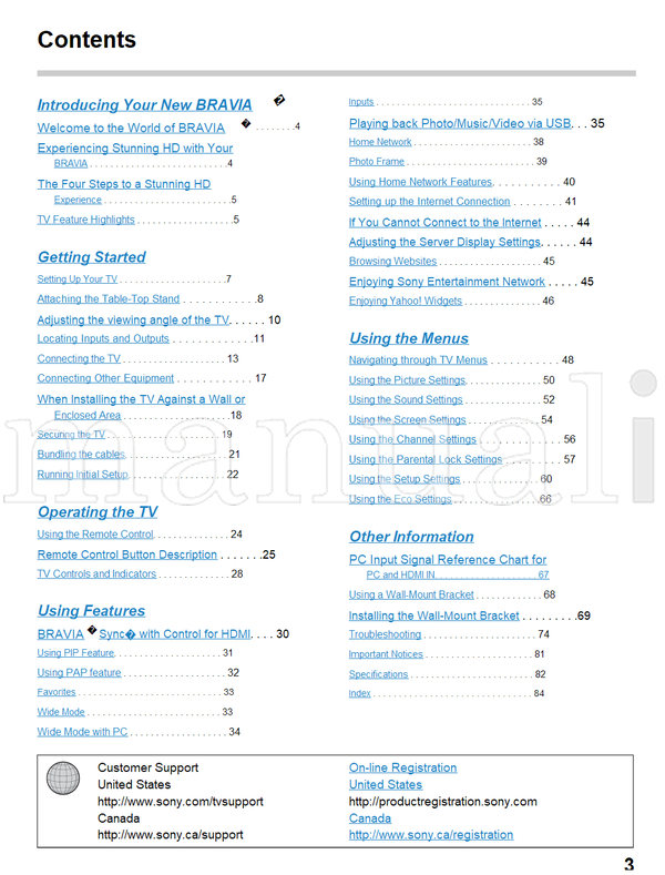 Sony KDL-55EX640 46EX640 40EX640 4-418-730 (88 pages) TV Operating Manual