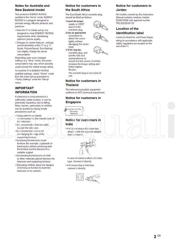 Sony KDL-65HX955 65HX953 55HX955 55HX855 55HX853 55HX850 46HX855 (36 pages) TV Operating Manual