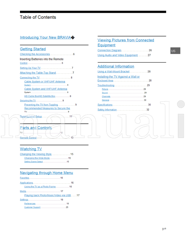 Sony KDL-40R350D (68 pages) TV Operating Manual