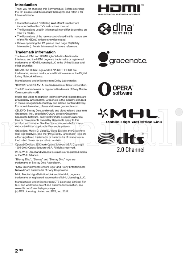 Sony KDL-42W674A 42W670A 42W658A 42W654A 42W650A 32W674A 32W670A (36 pages) TV Operating Manual