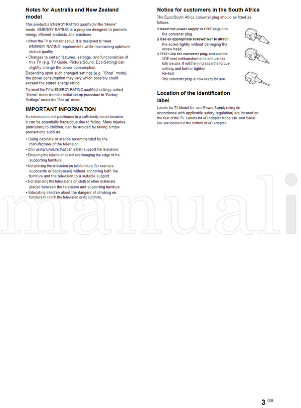 Sony KDL-42W674A 42W670A 42W658A 42W654A 42W650A 32W674A 32W670A (36 pages) TV Operating Manual