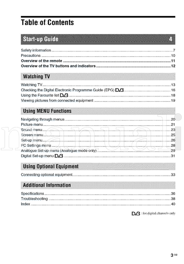 Sony KDL-46S2000 KDL-46S2010 KDL-40S2000 KDL-40S2010 KDL-32S2000 (42 pages) TV Operating Manual