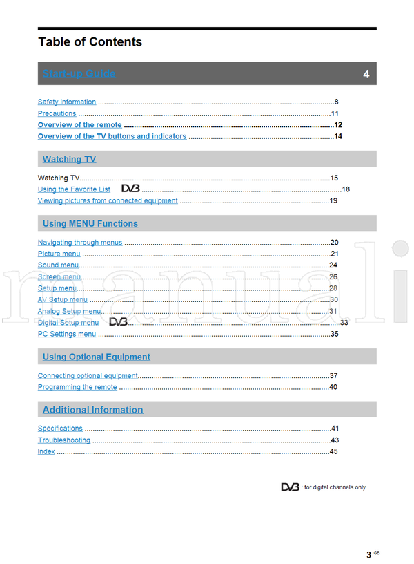 Sony KDL-52X2000 KDL-46X2000 KDL-40X2000 (48 pages) TV Operating Manual