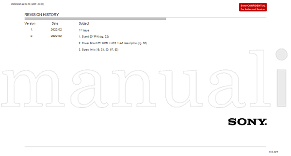 Sony GR2VH 9-888-900-A2 (95 pages) TV Service Manual
