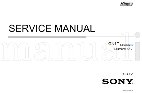 Sony 9-888-570-01 (157 pages) TV Service Manual