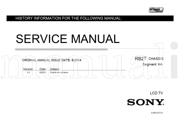 Sony 9-888-547-01 (306 pages) TV Service Manual