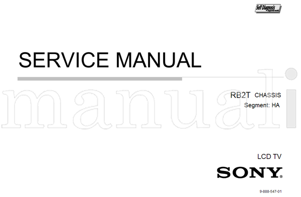 Sony 9-888-547-01 (306 pages) TV Service Manual